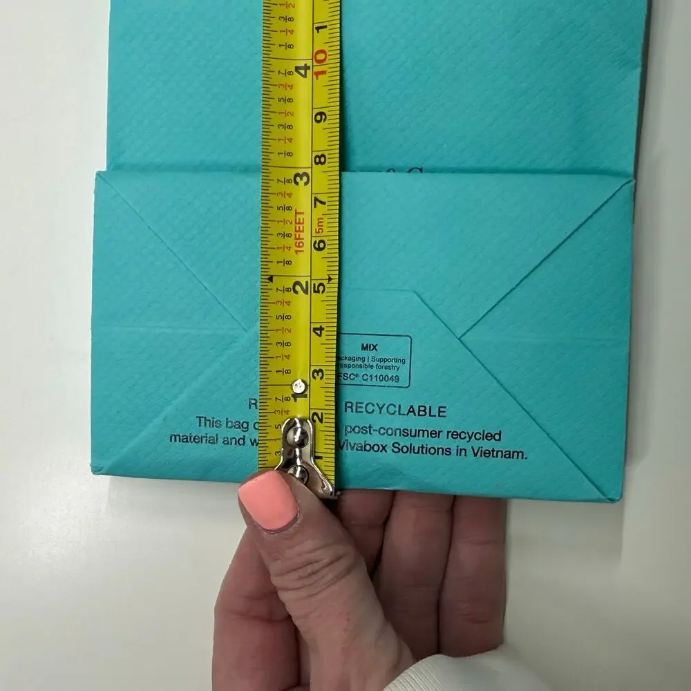 Tiffany & Co. | Gift Bag w/ Card | Mint Green | 6 x 5 x 3 in.